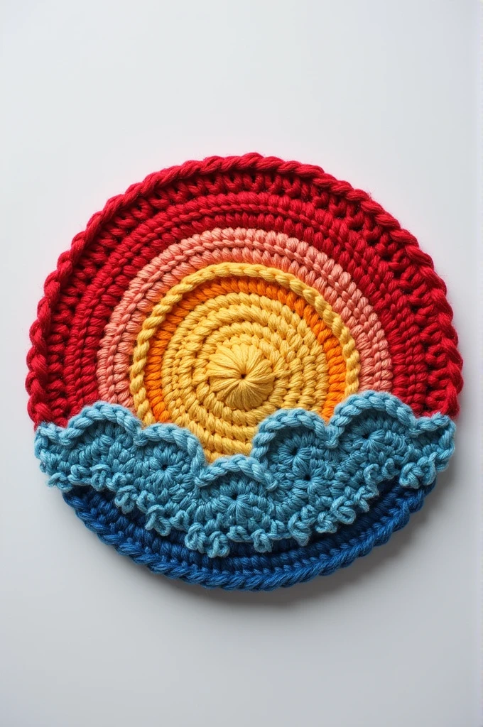 Create Logo crochet "Rainbow Moon" minimalist