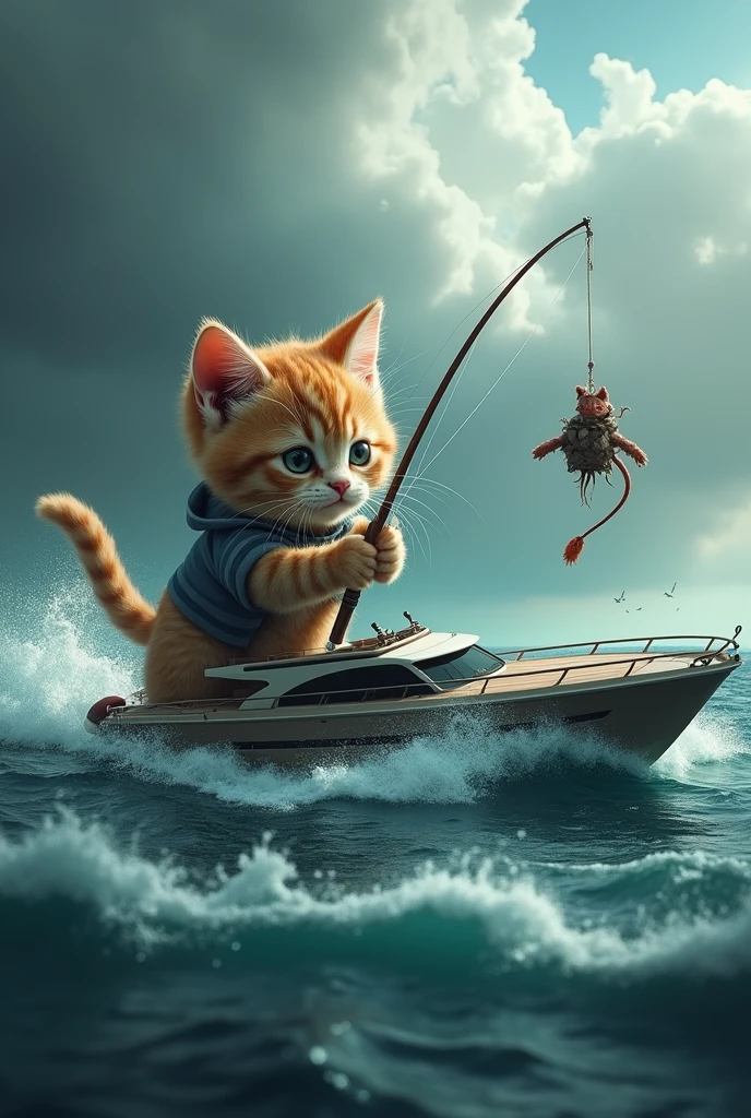 Kitten fishing、Big head、Rough Seas、Yacht、Fished Alien