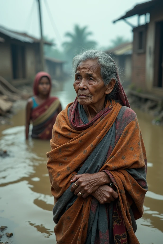 When the people of the remote areas of Bangladesh are victims of severe floods, give some pictures that are touching