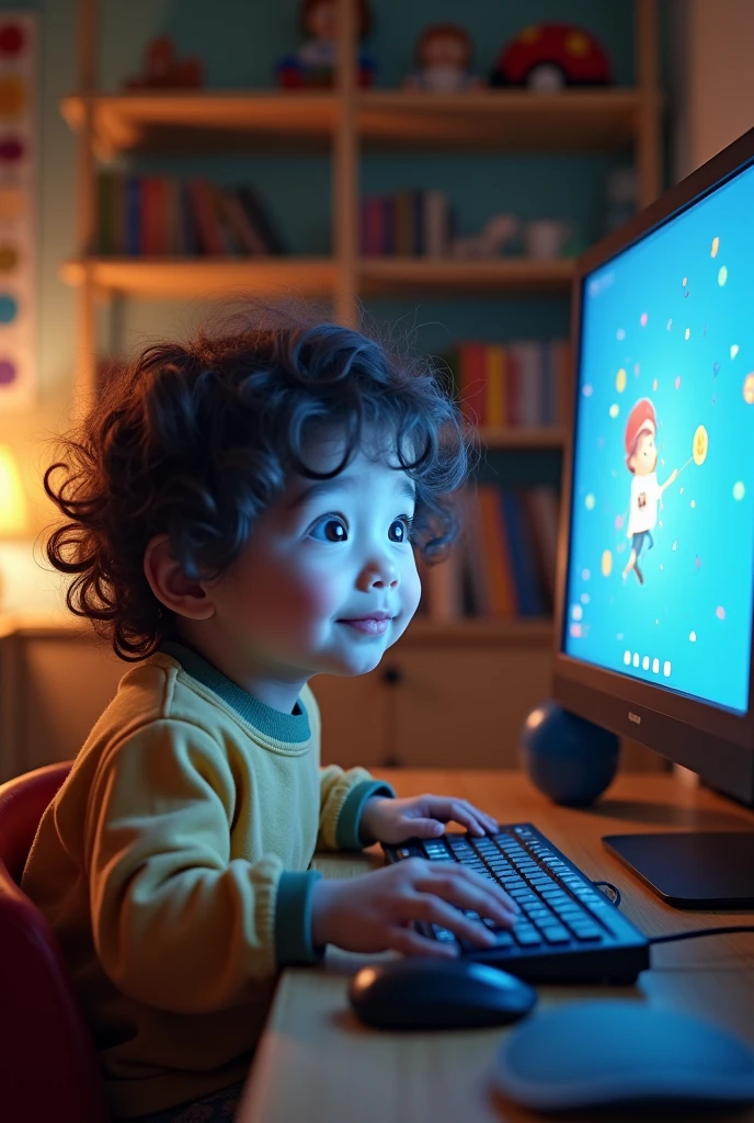 child playing computer