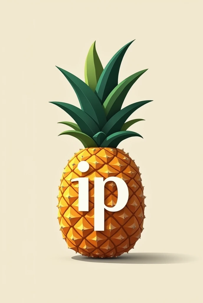 Create a written logo "ip" which is shaped like a pineapple 