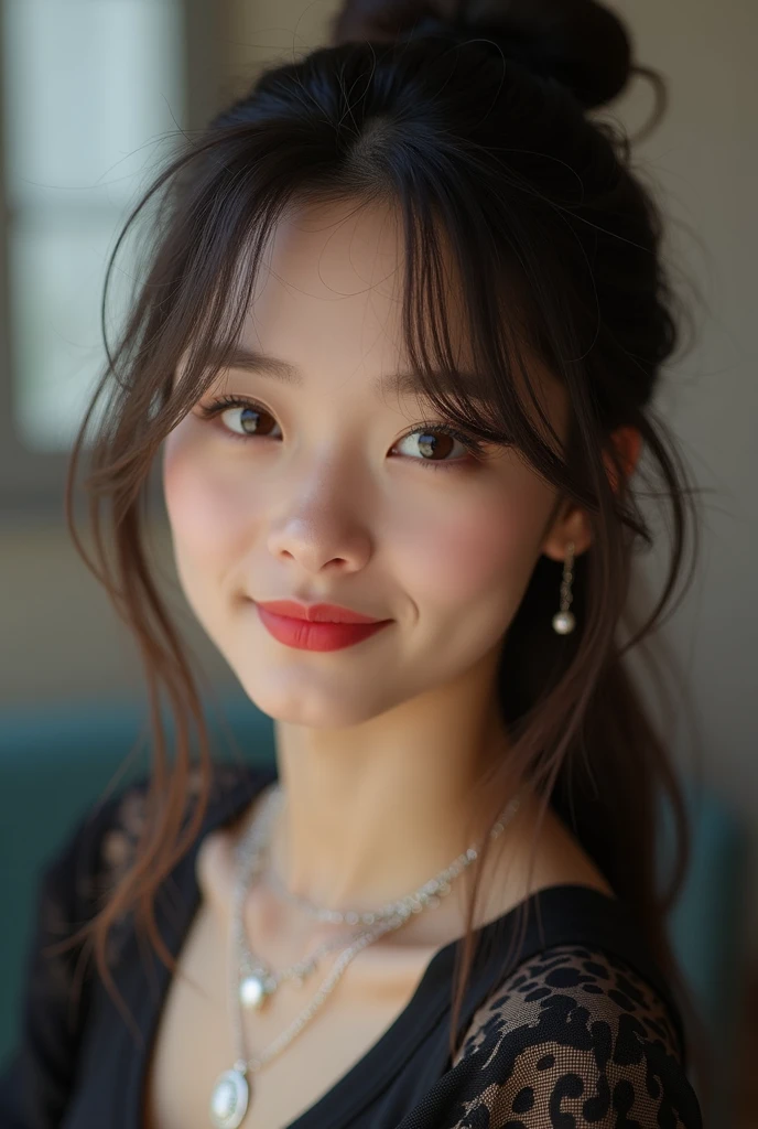 Table, la plus haute qualité, forme, very detailed, finement, high resolution, Background'8k screen, Perfect dynamic composition, beautiful and detailed,Random Mignon Hair,,Natural colored lips, Pose sexy audacieuse,ssmile、fille de 20 ans、Mignon、En regardant la caméra,Flou toujours l'background,Visage parfait et beau,Visage et silhouette minces,Big eyes、Se maquiller pour une fille,petit visage,shooting'down、ssmile,Blurred background,Elegant female face、cyberpunk fashion、ssmile、Changer de pose au hasard、Randomly change the'angle et la position de prise de vue、une personne