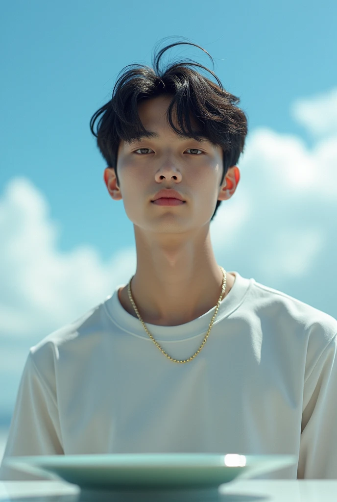 Best image quality、超High resolution、Tabletop、Photo quality(Realistic:1.8)、pores、Accuracy、Japanese men、Young Face、Mash Short Hair、Slender、To the camera、Turn your body forward、((whole body))、Slim pants、White sneakers、blue sky、White cloud、Light of the sun、Reflective plate、 Look straight ahead、((whole bodyが写った写真)),(Surreal) , (Like the picture:1.4),(Increase the resolution), (8k), (Very detailed), (Beautiful and detailed), (Highest quality), (Very detailedな), (masterpiece), (wallpaper), (Detailed face), alone,1 person, 20-year-old、Looking at the audience, Subtle details, Detailed face, cloudy, Deep Shadow, A kind smile,necklace,Attractive face, 24mm, 4K Textures, Soft cinematic light, Adobe Lightroom, Photo Lab, High resolution, Complex, Very detailed, Sharp focus, Calm tone, Insane Details, Complex details, Very detailedな, Low contrast, Soft cinematic light, Exposure Blending,A long shot