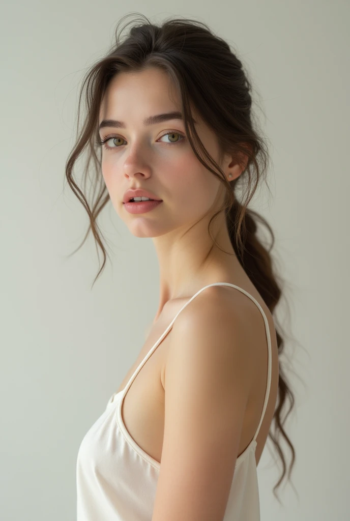 Scandinavian, girl, 20 years old, clean, cute, little nose, big eyes, naked body