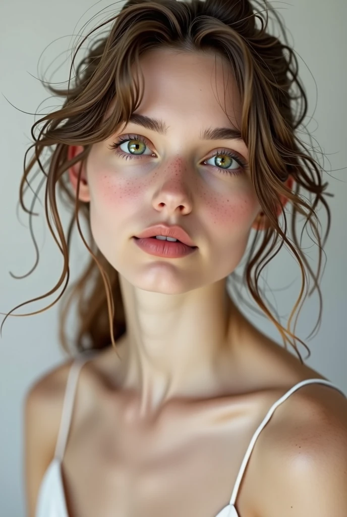 Scandinavian, girl, 20-years, cute face, big eyes, naked body