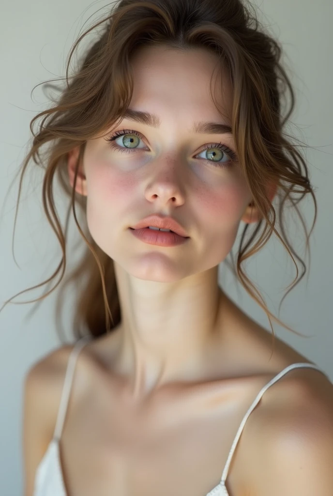 Scandinavian, girl, 20-years, cute face, big eyes, naked body