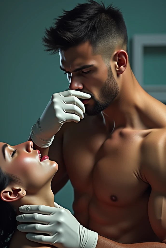 Men sexy torse nu with gloves chirurgicaux
Qui mets sa main sur la bouche de quelqu’un