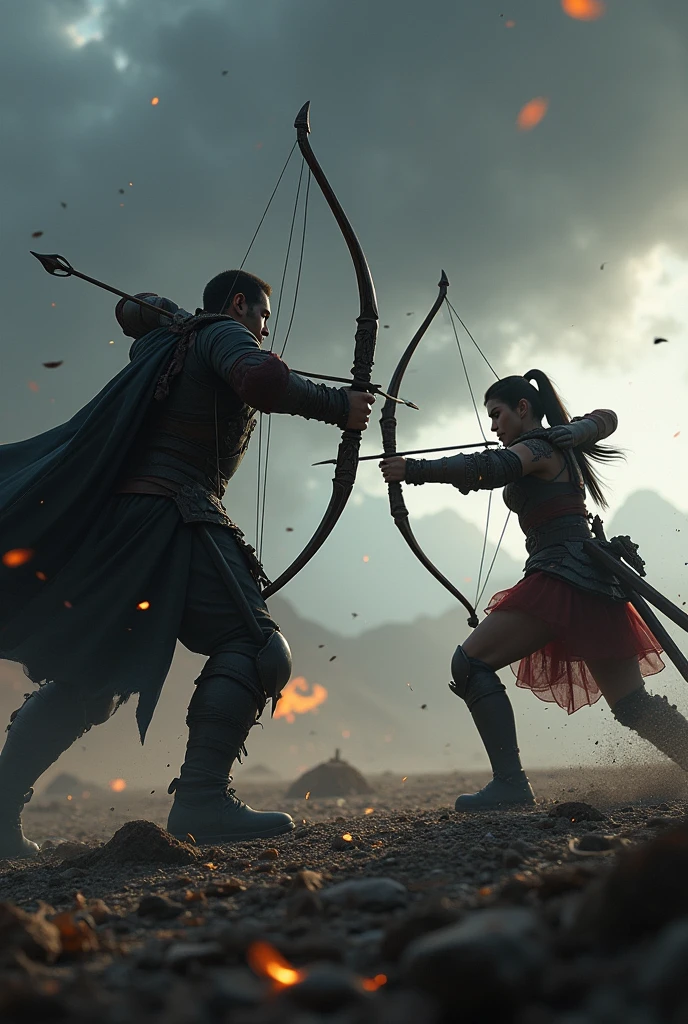 Arthur shoots the last arrow at Mikasa