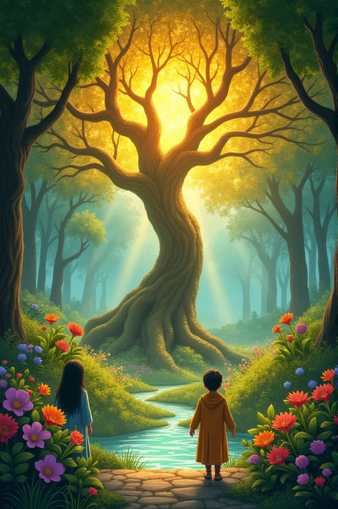 **The Garden of Blessings: A Story Inspired by Surah Rahman**
Once upon a time, in a peaceful village, there lived two siblings, Amina and Hasan. They were curious and loved exploring the world around them. Their favorite time of the day was when their grandmother, who was very wise, told them stories about the wonders of Allah.
One evening, their grandmother gathered them under the shade of an old, large tree. "Today, I will tell you a story inspired by Surah Rahman, the chapter of the Quran that speaks of Allah's countless blessings," she said with a gentle smile.
Amina and Hasan's eyes sparkled with excitement as they listened closely.
"Long ago," their grandmother began, "there was a beautiful garden called The Garden of Blessings. This garden was unlike any other place on Earth. It was a gift from Allah, filled with everything one could ever wish for. There were rivers of fresh, cool water, trees heavy with sweet fruits, and flowers of every color that filled the air with a wonderful fragrance. The sun always shone warmly, and the breeze was gentle and soothing."
"Wow!" Amina whispered, imagining the beautiful garden.
"But do you know what made this garden so special?" their grandmother asked.
Amina and Hasan shook their heads, eager to know more.
"It was a place where people were reminded of Allah’s blessings," she continued. "There was a special tree in the middle of the garden with golden leaves. Whenever someone sat under this tree, it would whisper verses from Surah Rahman. The tree would remind them of Allah’s mercy and all the gifts He had given to them."
The children were amazed. "What did the tree say?" Hasan asked.
Their grandmother recited, "‘Which of the favors of your Lord will you deny?’ This is a verse repeated many times in Surah Rahman, reminding us of all the blessings Allah has given us. The tree would ask this to everyone who sat beneath it, making them think about the blessings in their lives."
"One day," their grandmother contin