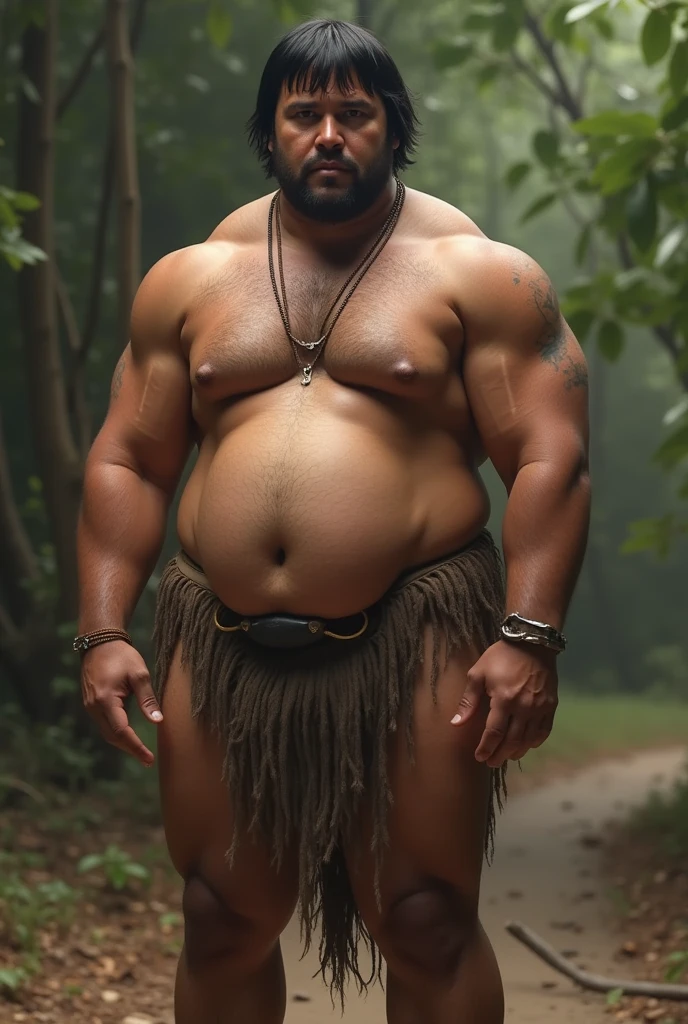 1  man, with short straight black hair, dark brown eyes, with indigenous skin, veryooooo strong, naked and with a very big penis 