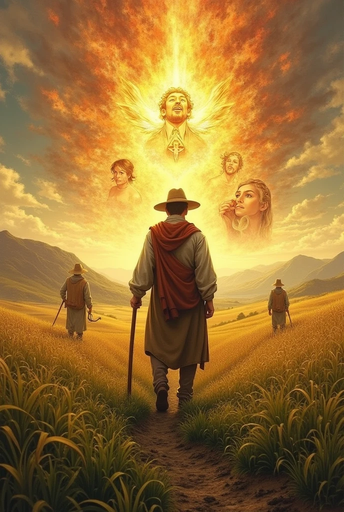 Create images of temptations in the parable of the sower in realistic drawing style 