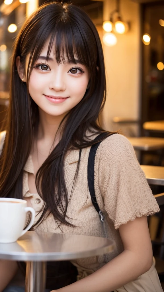 Cute girl working at a cafe terrace Japanese 19age
Professional Lighting Digital SLR Beautiful and elaborate face Perfect and beautiful face Big eyes Smile