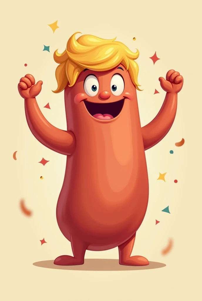 A blonde sausage seeing that he passed an exam