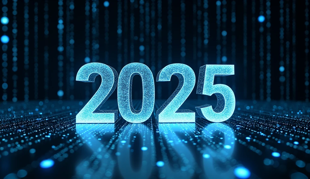 New year WITH TEXT "2025" and "ALI BADANI" , Digital art, Matrix Binary code background for some who Likes tech, entrepreneurship. No humans in the picture