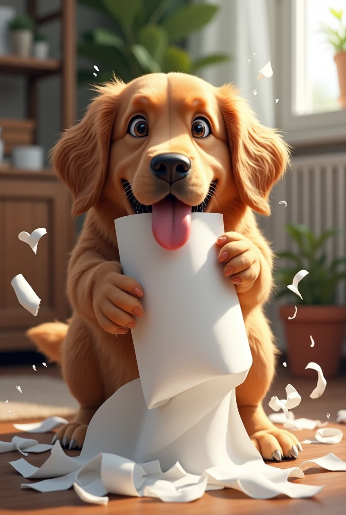 Another DOG eat toilet paper