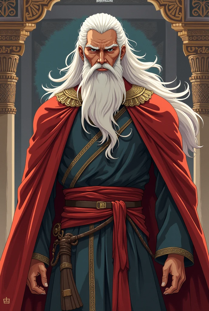 Create Bhishma from Mahabharat in anime style.