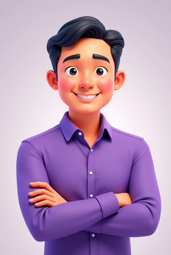 a cartoon man in a purple shirt with his hands crossed in front of his chest, upper body avatar, design your own avatar, your personal data avatar, video game avatar, avatar for website, roblox avatar, avatar image, vinny from vinesauce, alexis ohanian as a wizard, vinny vinesauce, twitch emote, upper body 2d game avatar, 3 d demo reel avatar, second life avatar, asian male, jacksepticeye, 3d character, 3 d character, professional profile picture, xbox