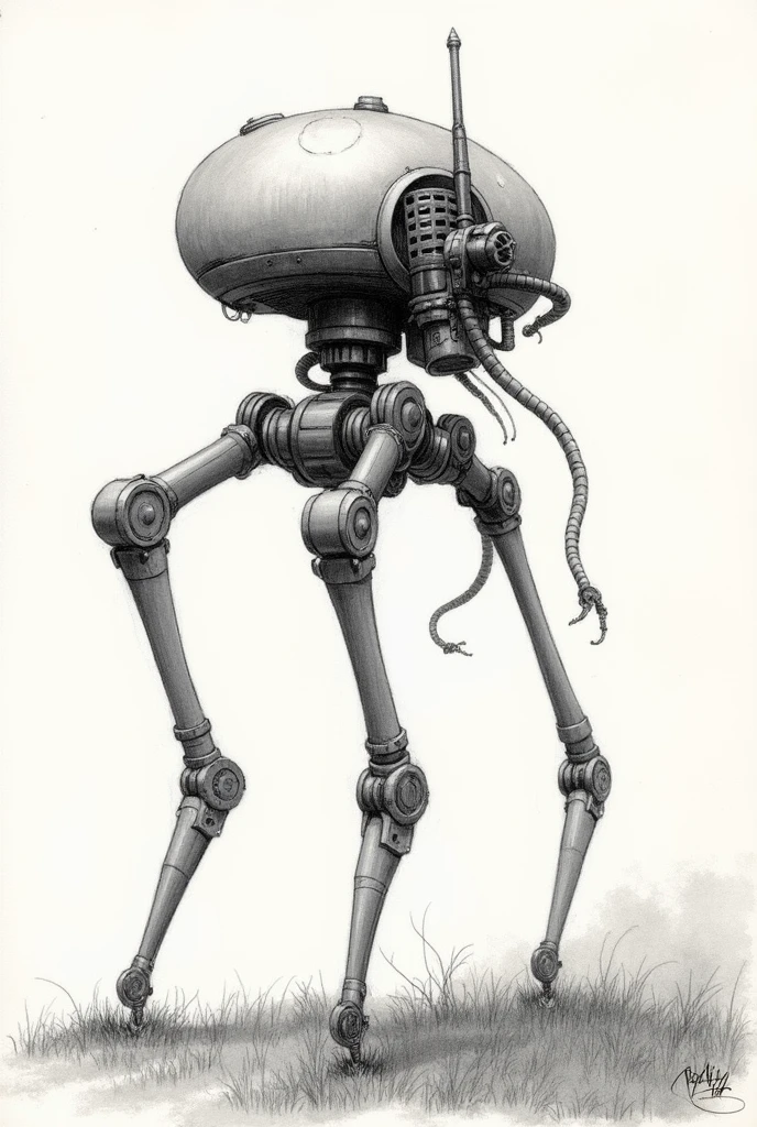 Martian tripod skecth on earth