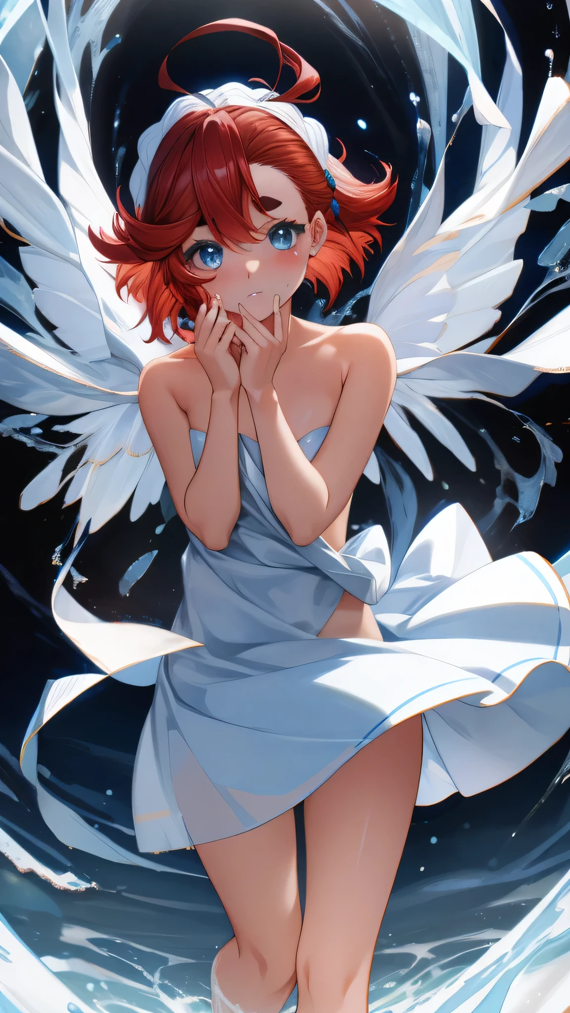 Tabletop、Highest quality、Tabletop、Attention to detail、detailed face、detailed eyes、Rendered eyes、Perfect Eyes、Hip line、Ambient Occlusion、Clear images、detailed、wonderful、8k、8k wallpaper、8K background、Attention to detail肌、High resolution、One Girl、alone、Deleting emails、((Completely naked)、((Redhead、Ahoge、blue eyes))、(In the colony)、