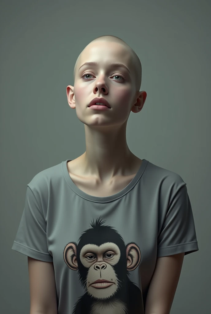 Nicki Nicole.
hairless.
Feel it.
Gray t-shirt with a monkey drawing.