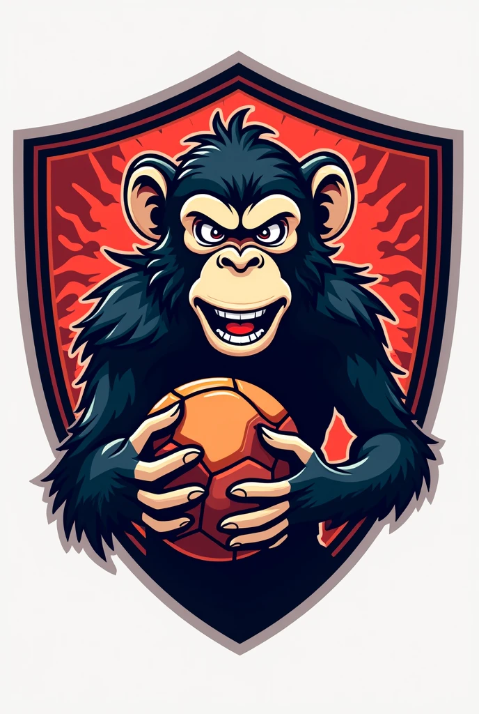 Create a futsal team shield with a monkey
