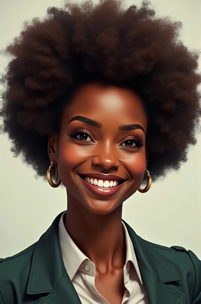 Black teacher with afro hair