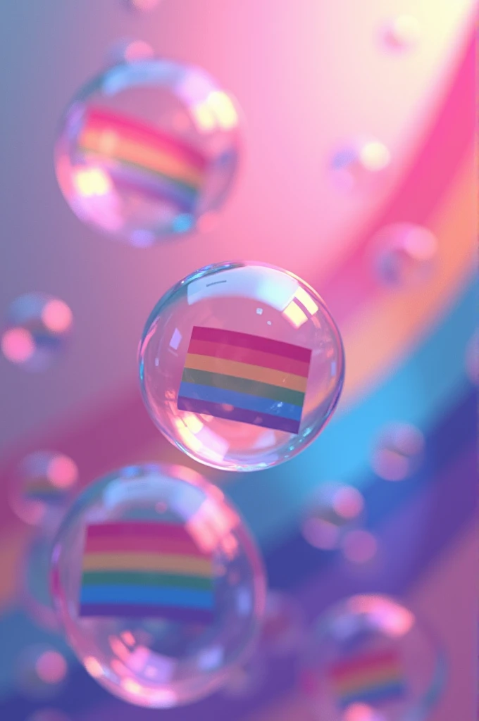 Make a picture with the bisexual flag in the background and put some bubbles with the bisexual flag inside 