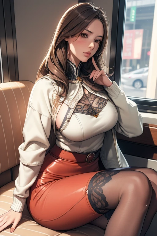 Best quality, official art, very detailed CG unified 8k wallpaper, huge file size, very detailed, high resolution, very detailed, beautiful detailed girl, very detailed eyes and face, beautiful detailed eyes, light on face, movie lighting, 2girls, (from below: 1.3), (perspective: 1.2), looking at the audience, full body, full body photo, braids, a girl wearing a transparent silk scarf, no clothes, no panties, very huge breasts, open legs, sexual excitement, sexual expression, blowing tide, vaginal run, drooling, skinny, high heels, outdoors, hip width, thick thighs, rooftop, evening, neon lights behind, sitting on the bed, legs open, arms raised above the head in a seductive pose,
