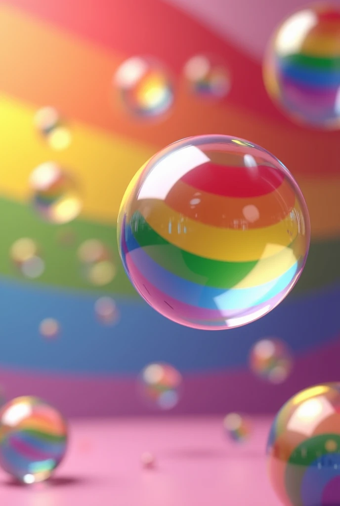 Make a picture with the gay flag in the background and put some bubbles with the gay flag inside