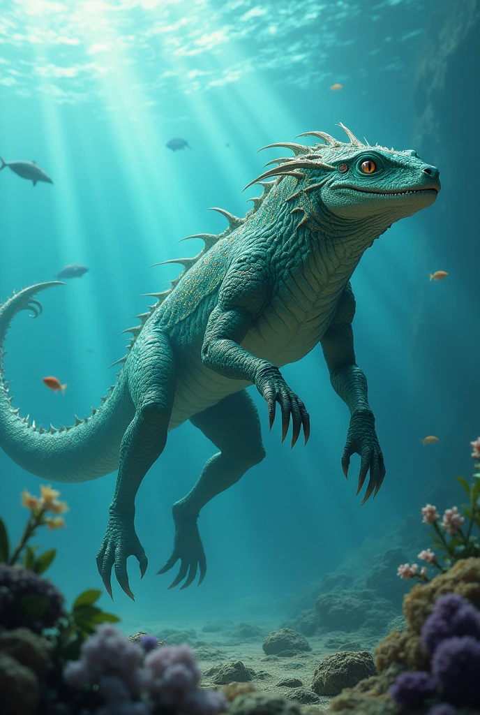 A terrenitor running in the sea