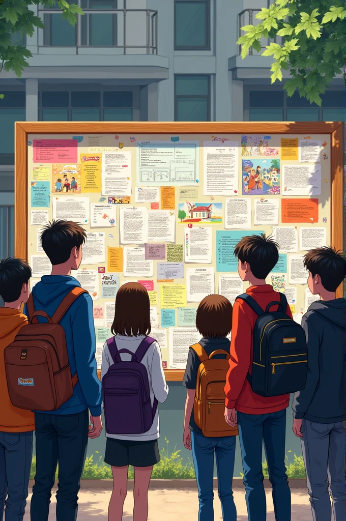 Students seeing their collage hoarding board named Bahradashi community campus 