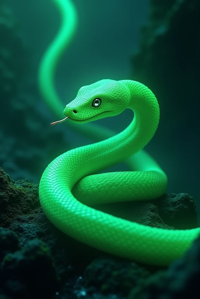 green neon snake