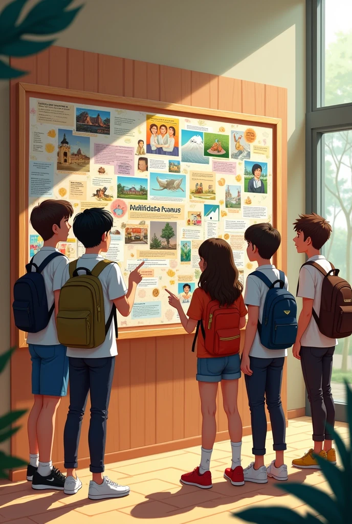 Students seeing their collage  board named Bahradashi community campus 