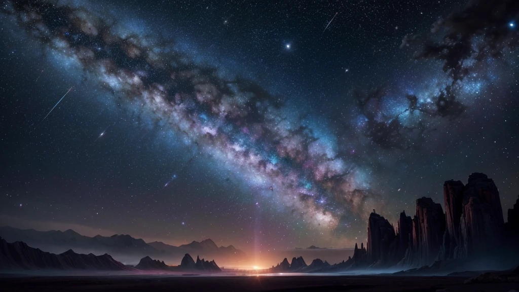 Draw a magnificent and mysterious spacescape。There、Distant galaxies、Colorful nebula、Twinkling stars々、And sir々Contains planets。The magnificent scene created by these elements、Please describe in detail。
