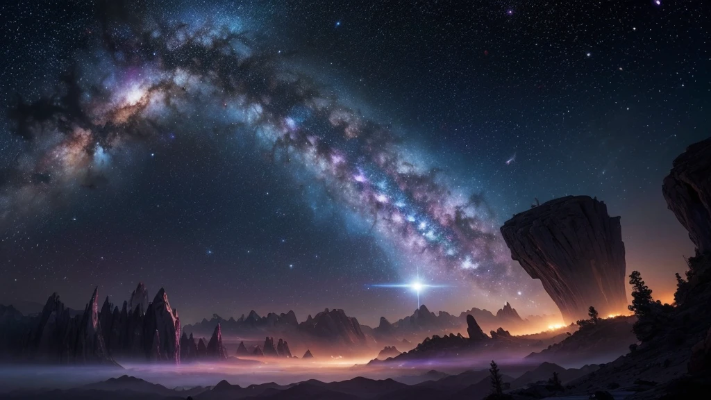 Draw a magnificent and mysterious spacescape。There、Distant galaxies、Colorful nebula、Twinkling stars々、And sir々Contains planets。The magnificent scene created by these elements、Please describe in detail。
