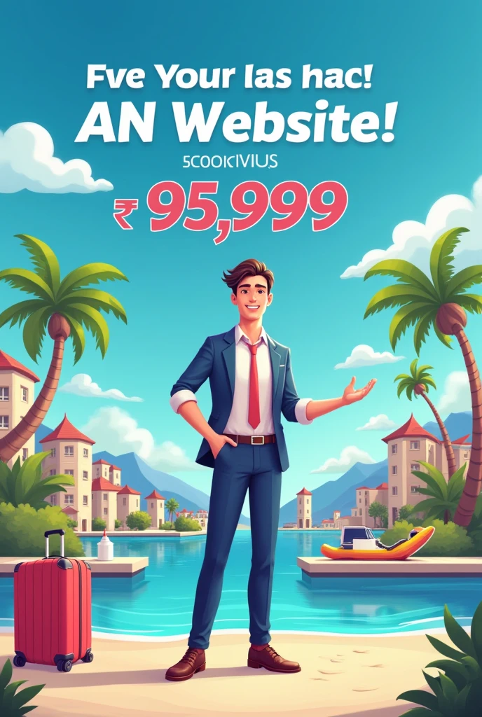 Create poster for Facebook post I am create a website like hotel website and tour and travels and any type of website
Website start just 5999 so create me a poster