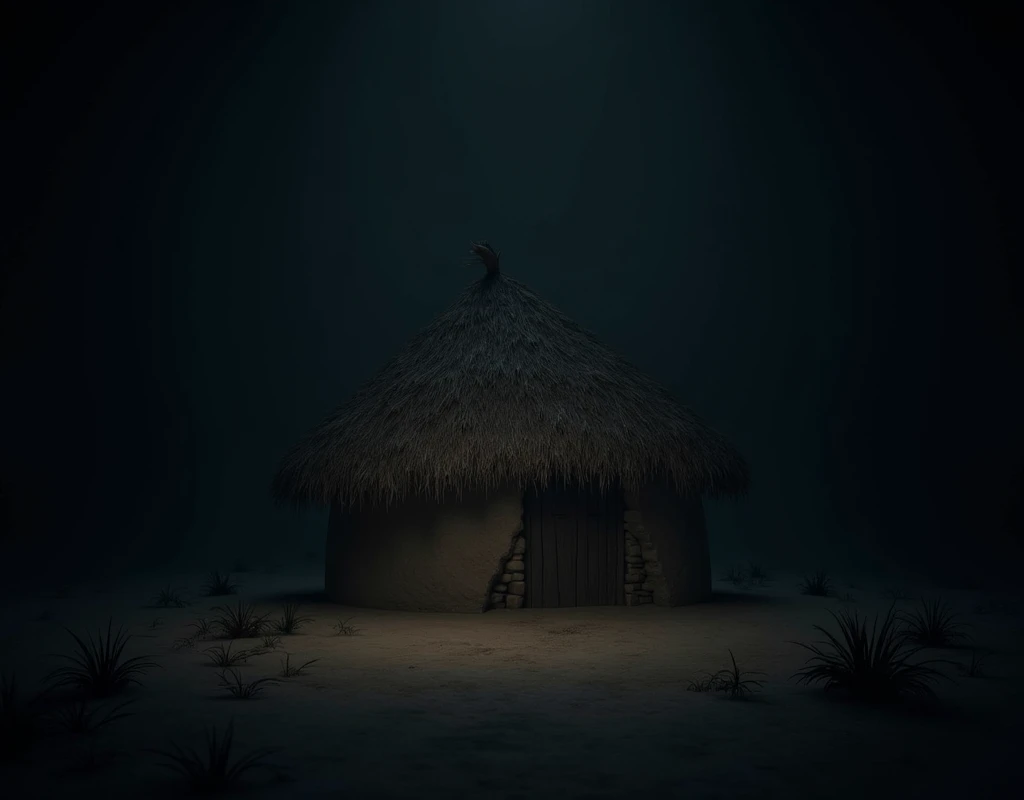 Indian hut on dark background, (((nenhuma planta)) AI generated 3D image