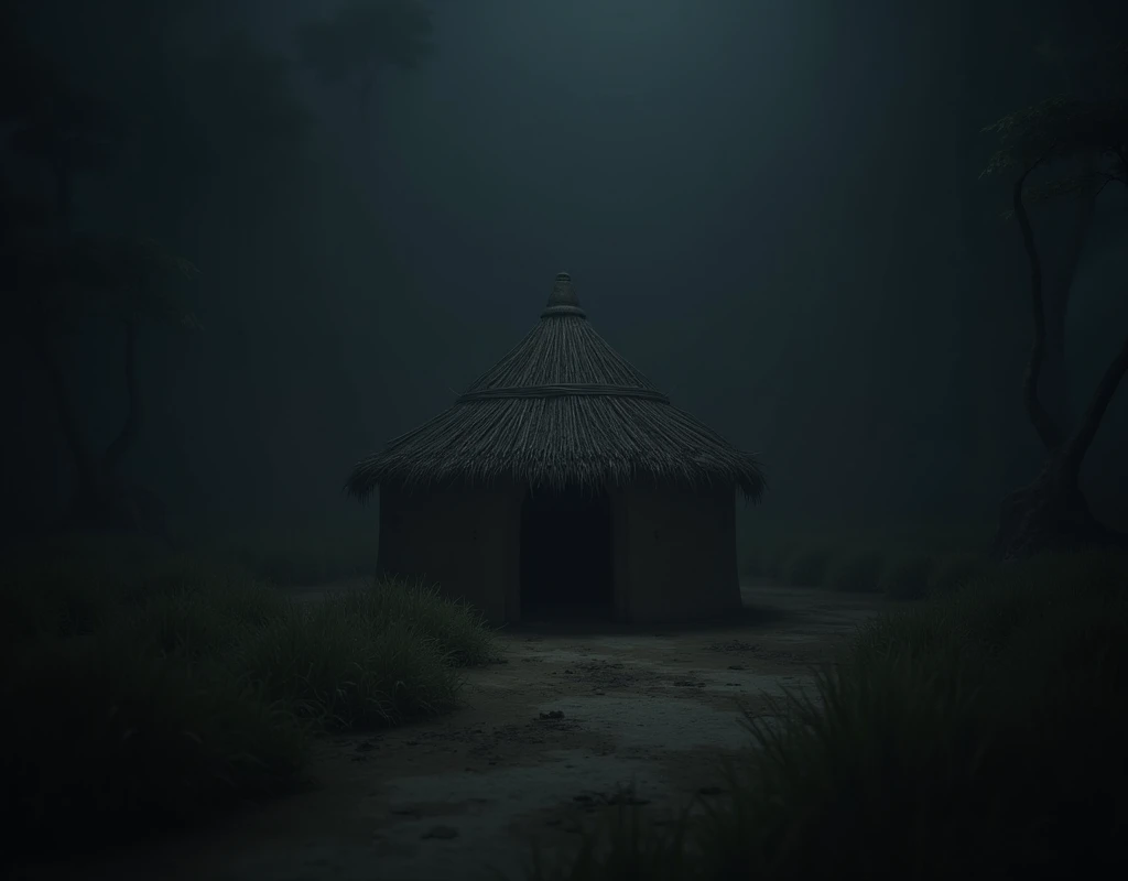 Indian hut on dark background, (((nenhuma planta)) AI generated 3D image