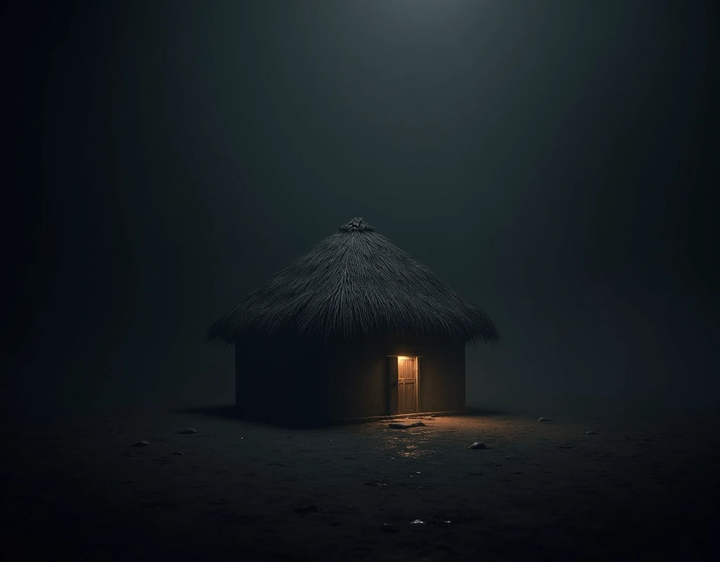 Indian hut on dark background, (((nenhuma planta)) AI generated 3D image