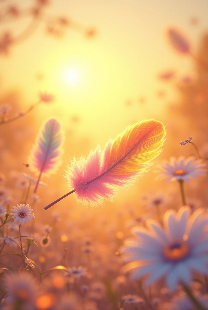 The world is full of kindness ((((((Beautiful numbers)))))) ((((10th Anniversary Celebration)))) In a soft golden world、Pink and rainbow feathers fluttering The air is so clear The sunrise is beautiful The world is full of beauty