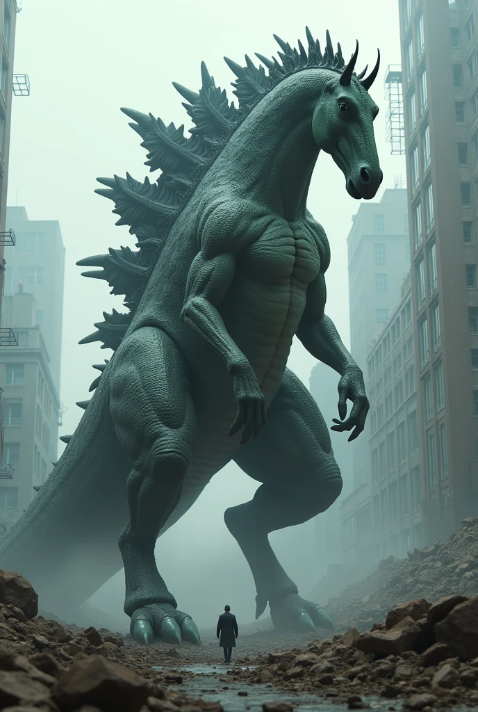 Godzilla with horse
