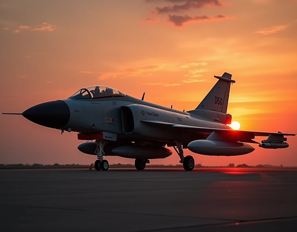 f-4 phantom with a sunset background