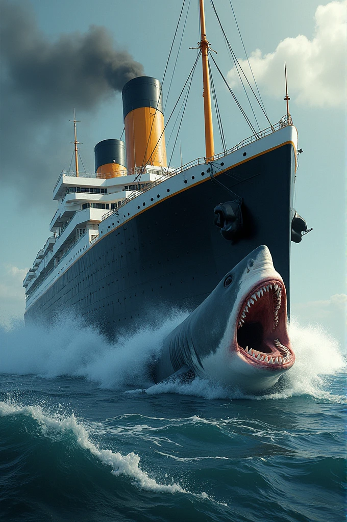 I want the titanic killing a shark