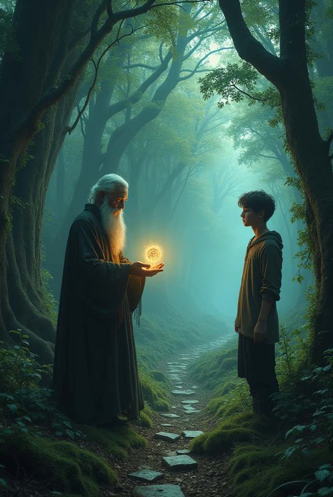 The hermit shares tales of ancient legends from adult and forgotten magic hidden within the forest. They offer you a magical talisman that can protect you from dark forces. Grateful for the hermit’s guidance, you set out with renewed confidence, armed with newfound knowledge and the protective talisman.