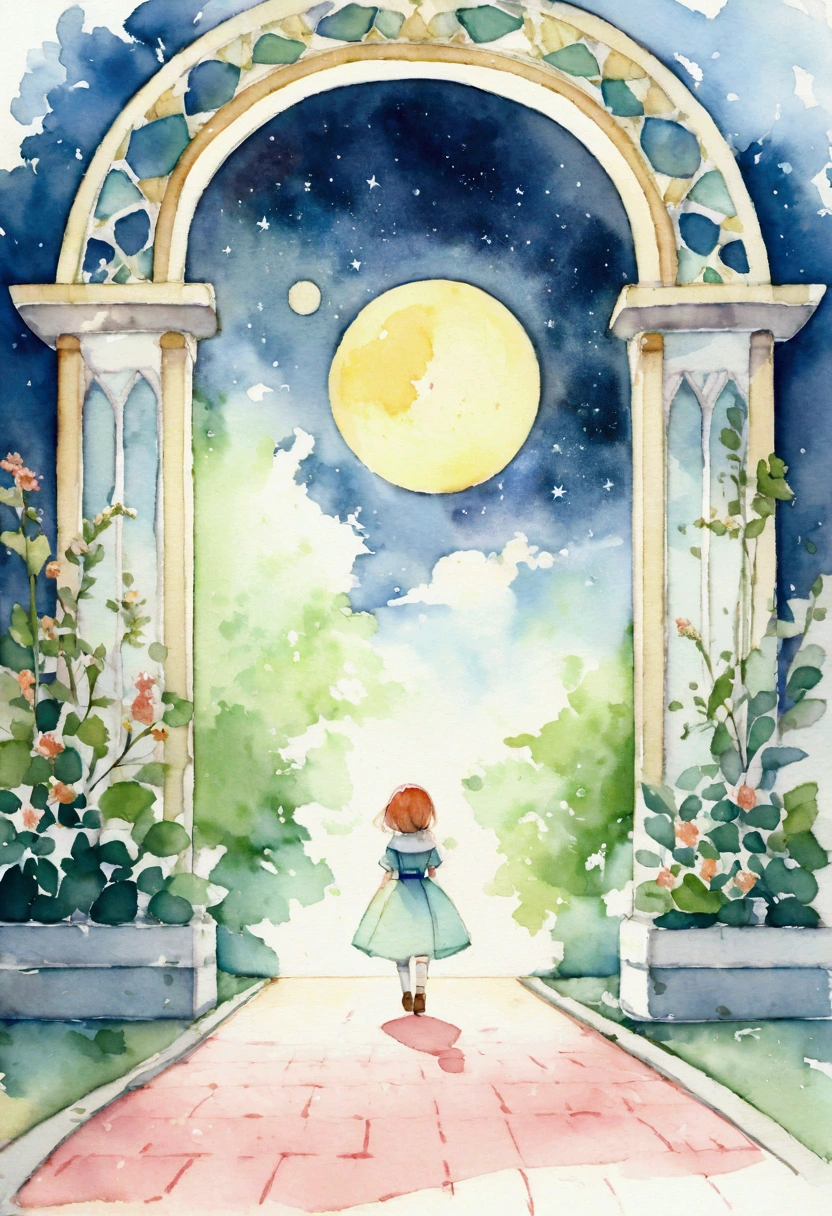 Night Sky No people No stars Only a month Picture books Watercolor