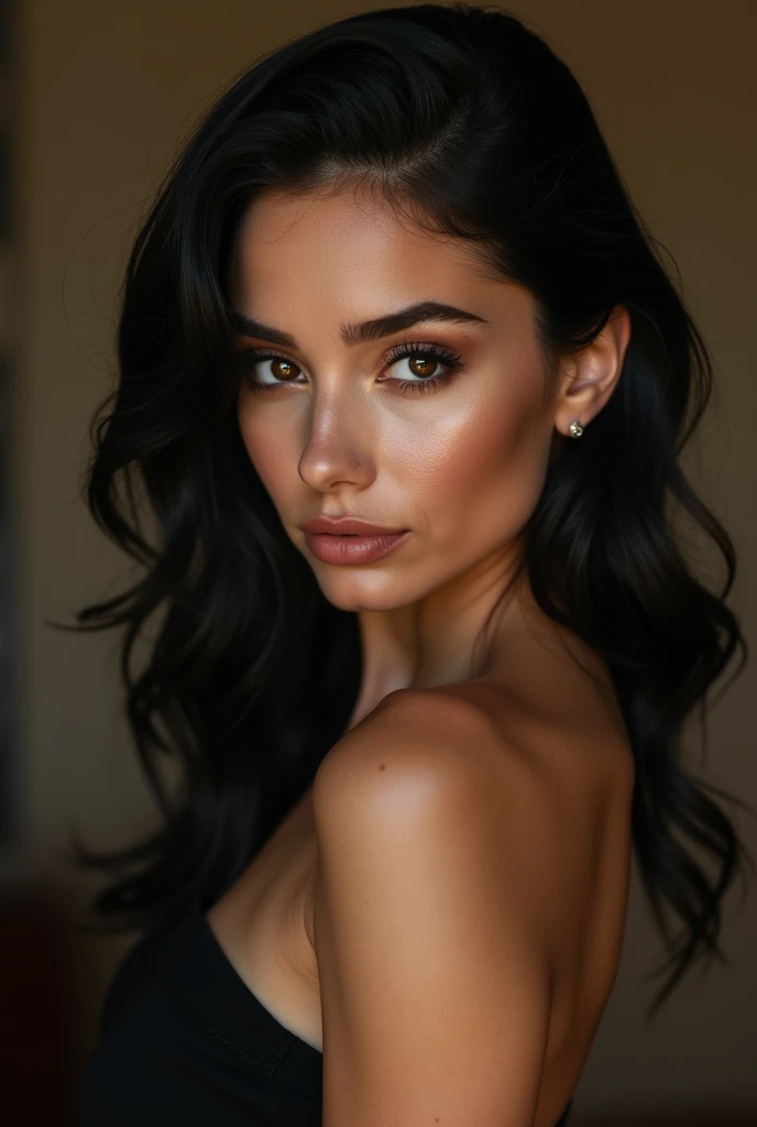 A good quality Pinterest-like photo of a seductive femme fatale