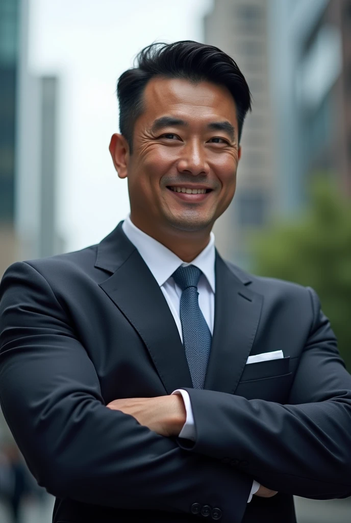 181cm、85kg、Strong face、Japanese、male、Deeply carved features、No beard、Dark skin、Businessman、Sales Job、Real Estate Sales、refreshing、uncle、