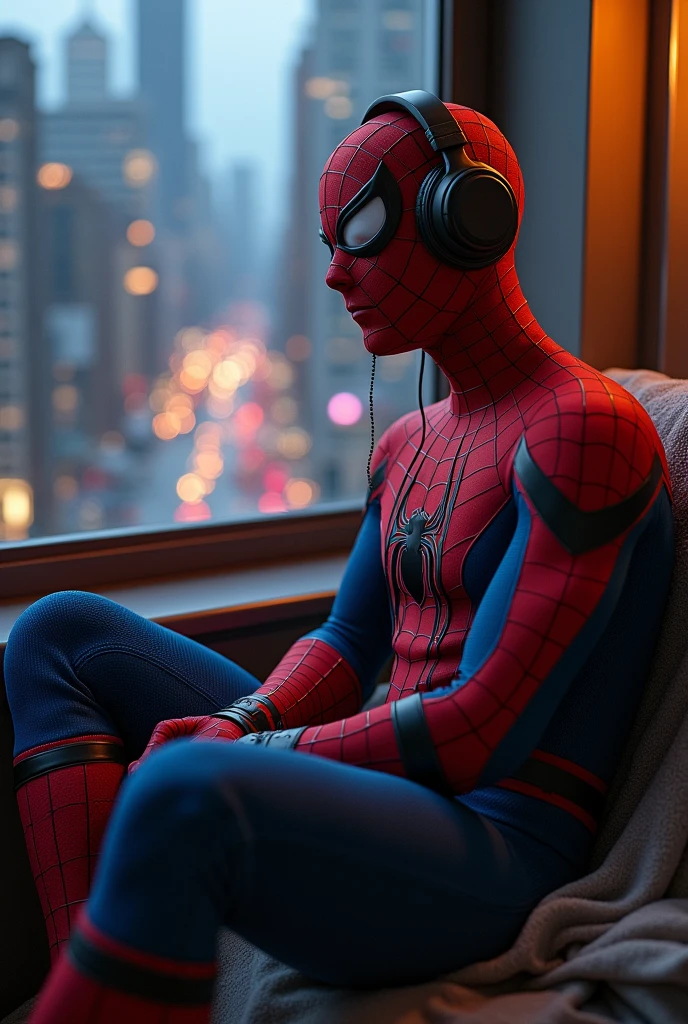 spiderman listening music