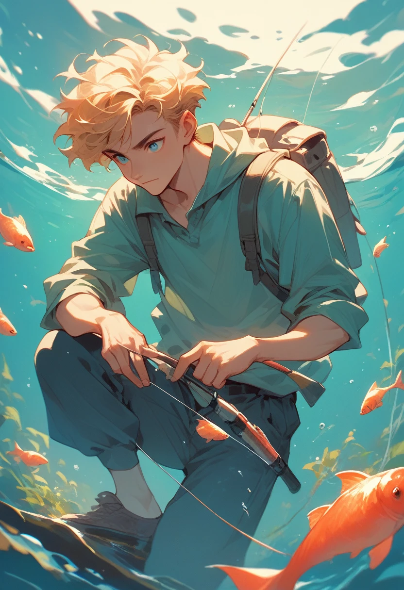 1 boy fishing