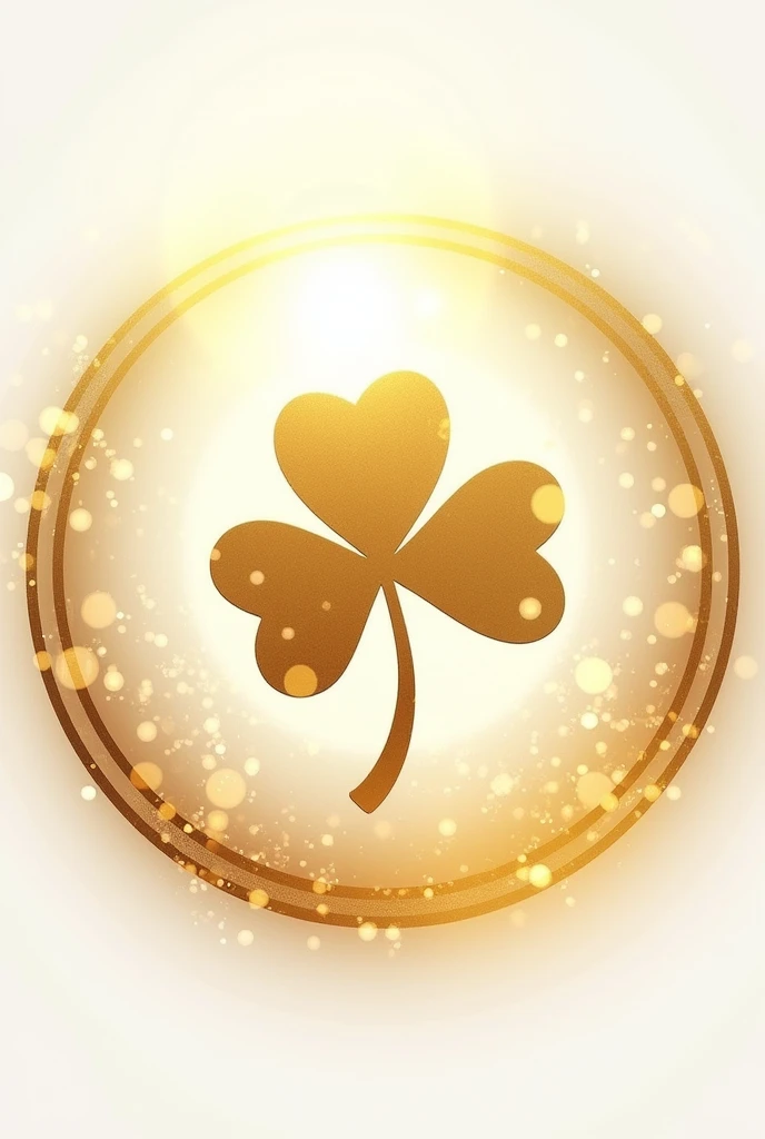 Golden clover leaf logo design, looks attractive, white and gold tones. There is a faint blur of golden light, (written with the word lucky thai massage),(circular picture)(High Quality)(Professional Logo Designer)